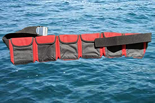 AKM SPORTS-Diving pocket weight belts (red, large)